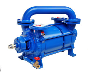 Two stage liquid ring vacuum pump